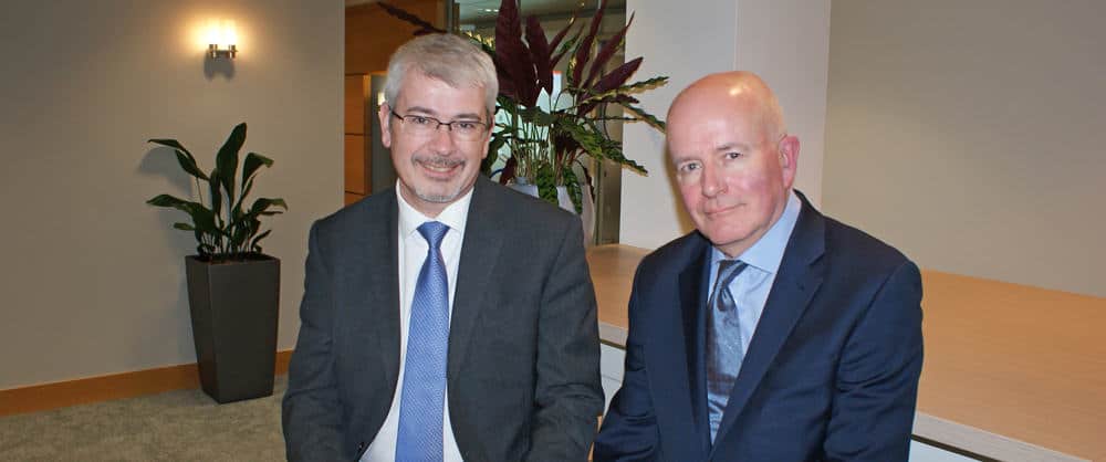 Jeremy Cooper (left) and Jim Gee with the UK’s 2017 Annual Fraud Indicator report