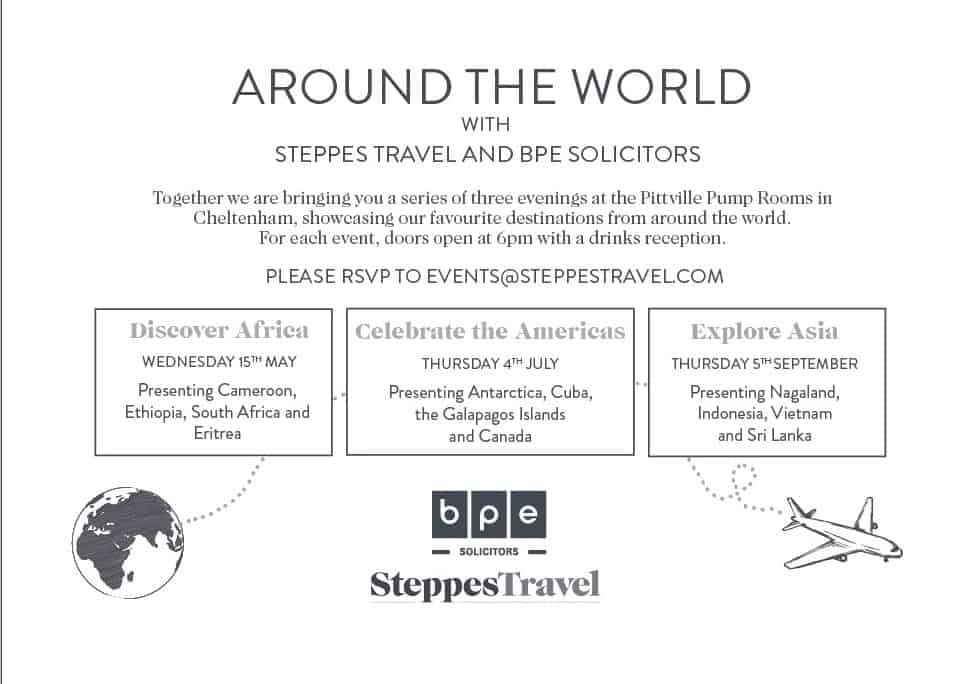 The Business Magazine article image for: Book your FREE place… Around the World with Steppes Travel and BPE Solicitors