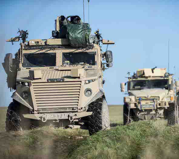The Business Magazine article image for: UK MoD awards contract to demonstrate electric-drive Foxhound and Jackal Vehicles
