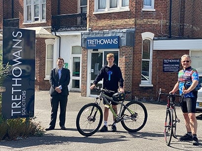 The Business Magazine article image for: Dorset law firm Trethowans provides bike for teen brain tumour survivor’s charity ride