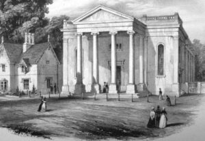 Leamington Spa creative quarter engraving of old united reform church
