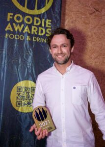 Tobias Reutt of Earlsdon Supper Club with his Chef of the Year award