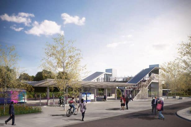 An artist's impression of the new Reading Green Park station 