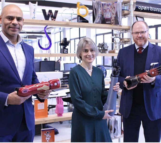 The Business Magazine article image for: Bristol Mayor joins Minister of Science, Research and Innovation on visit to Open Bionics