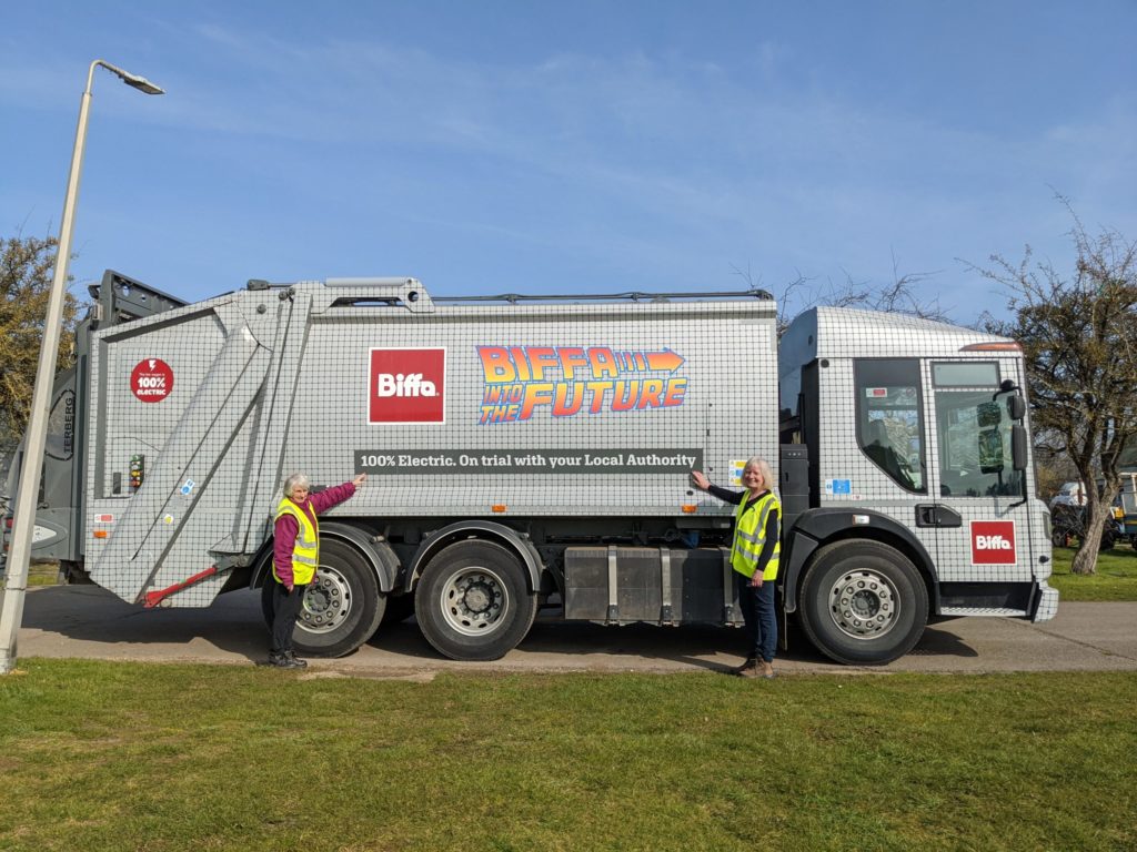 The Business Magazine article image for: Biffa 'Glitterball' electric bin truck starts rounds in Oxfordshire