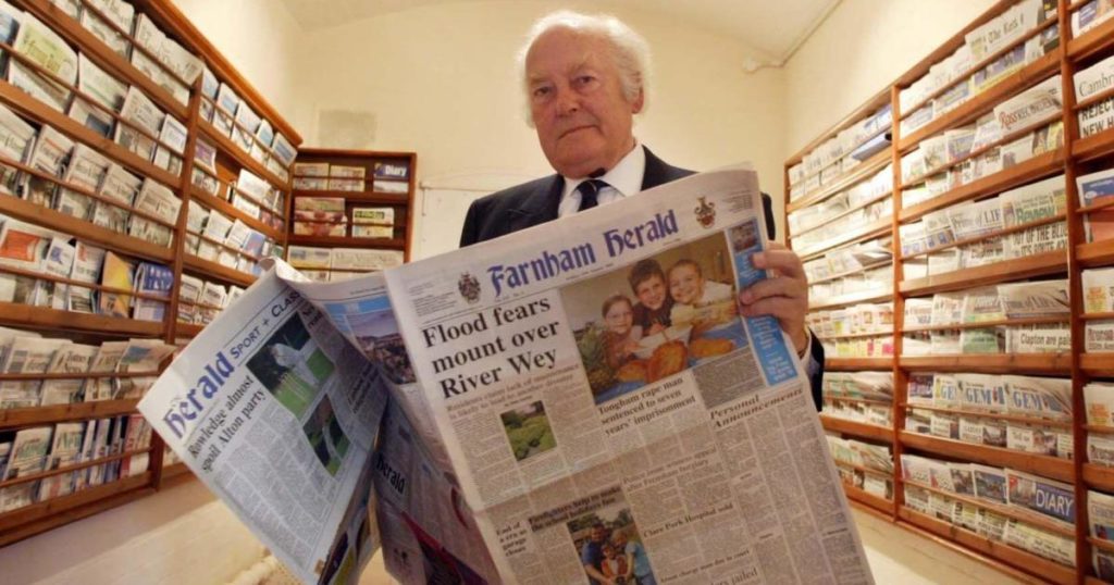 The Business Magazine article image for: Veteran Surrey newspaper proprietor Sir Ray Tindle dies aged 95 