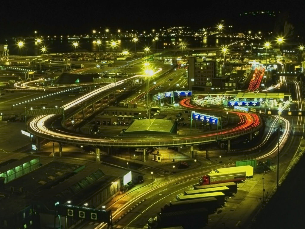 Port of Dover at night 