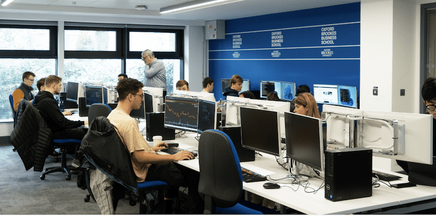 The Business Magazine article image for: Oxford Brookes students boost their financial trading skills with new virtual trading floor
