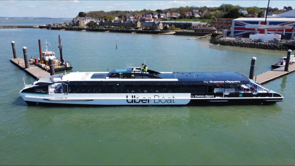 The new Thames Clipper boat will shortly begin sea trials