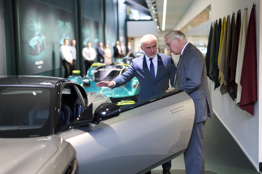 The Business Magazine article image for: Royal visits Aston Martin’s Warwickshire headquarters as part of brand’s 110th anniversary celebrations