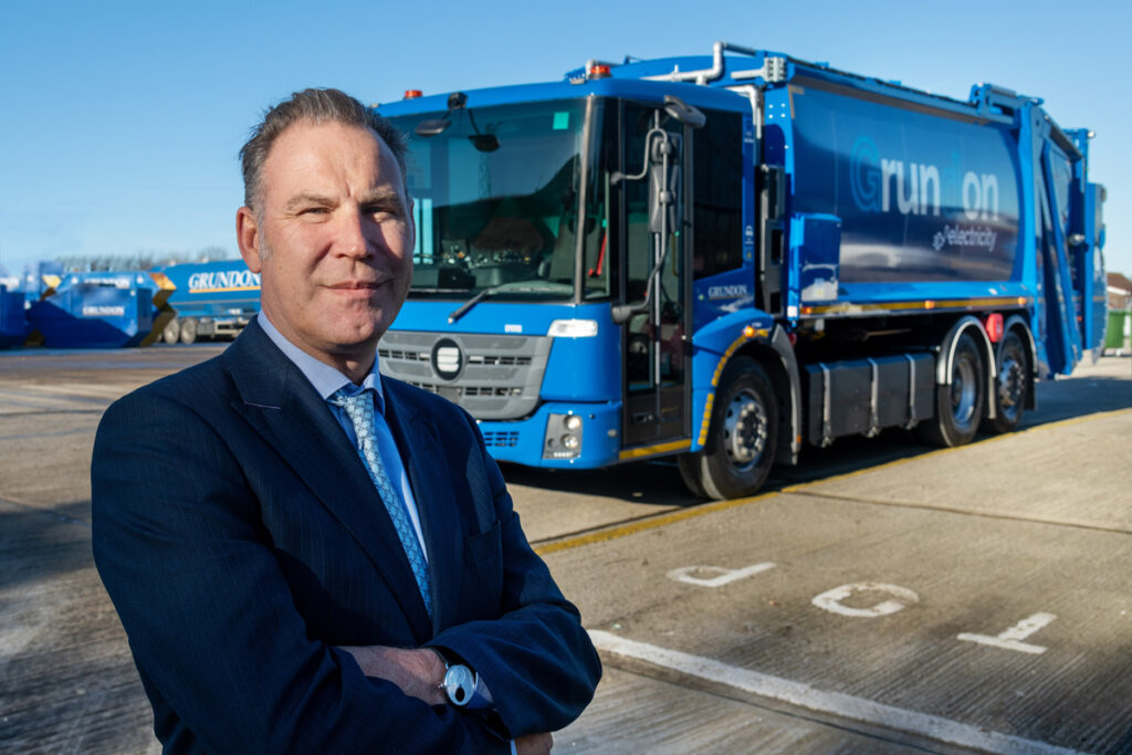 The Business Magazine article image for: Grundon chooses Bristol as its flagship launch for electric recycling fleet