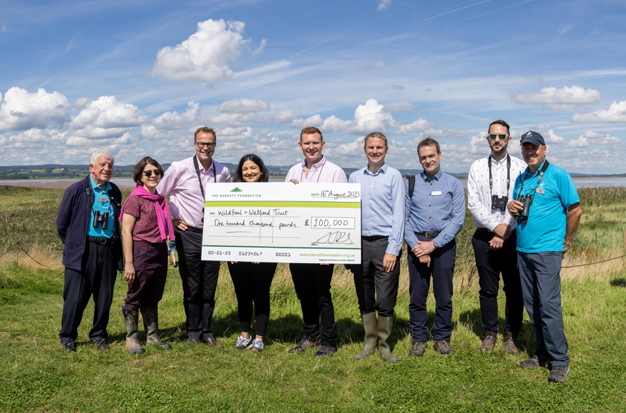 The Business Magazine article image for: Barratt hands over 100,000 at Slimbridge to support WWT's Blue Recovery