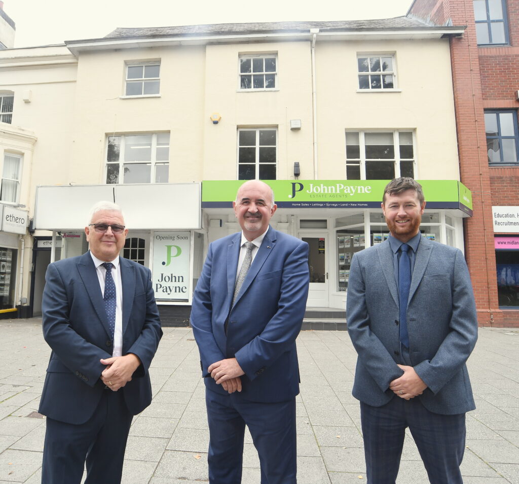 From left: Tony Twigger (director at John Payne Estate Agents), John Payne, and Daniel Little (director at John Payne Estate Agents) outside the new 'super office' at 23 Warwick Row in Coventry - picture contributed