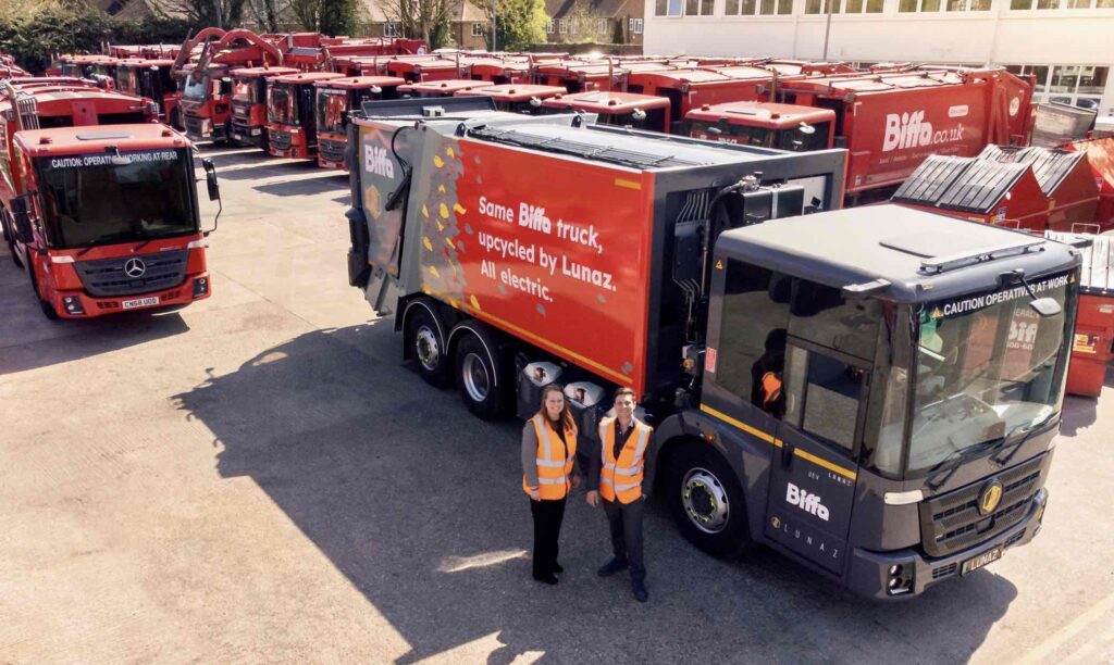 The company is converting Biffa’s diesel bin lorries into pure-electric vehicles