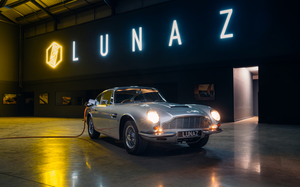 The Lunaz Aston Martin at its HQ in Silverstone