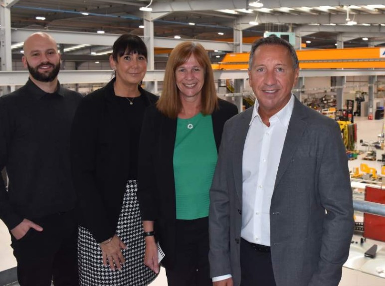 Left to right: Expert Technologies' finance director Nick Turner, Marie Kelly and Diane Watt of FDC, and Angelo Luciano, CEO of Expert Technologies. Picture: Frontier Development Capital