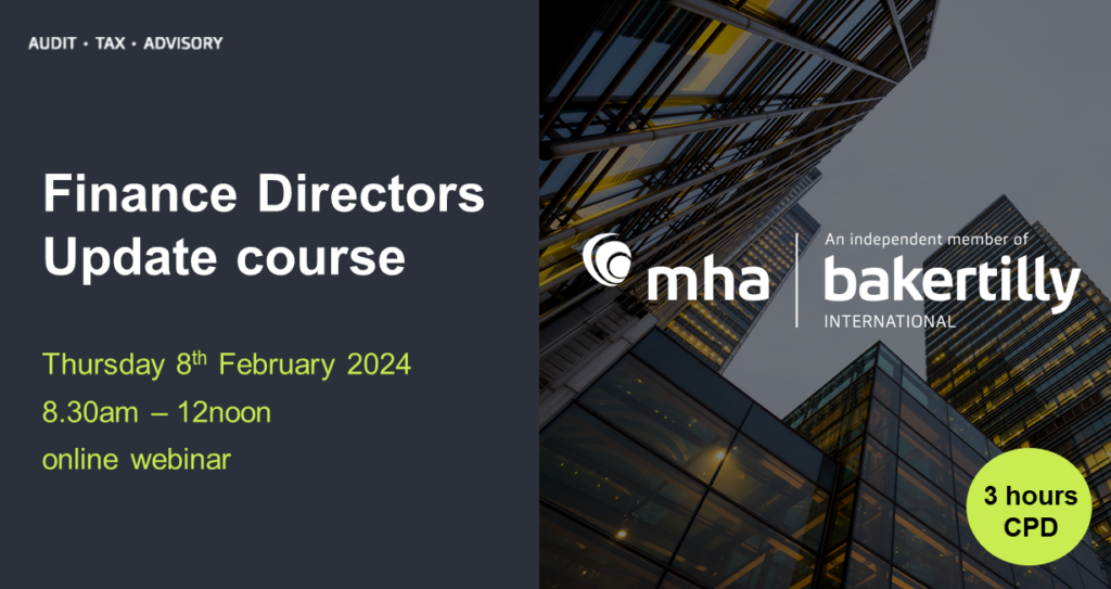 The Business Magazine article image for: MHA announce line up for finance directors' update webinar course