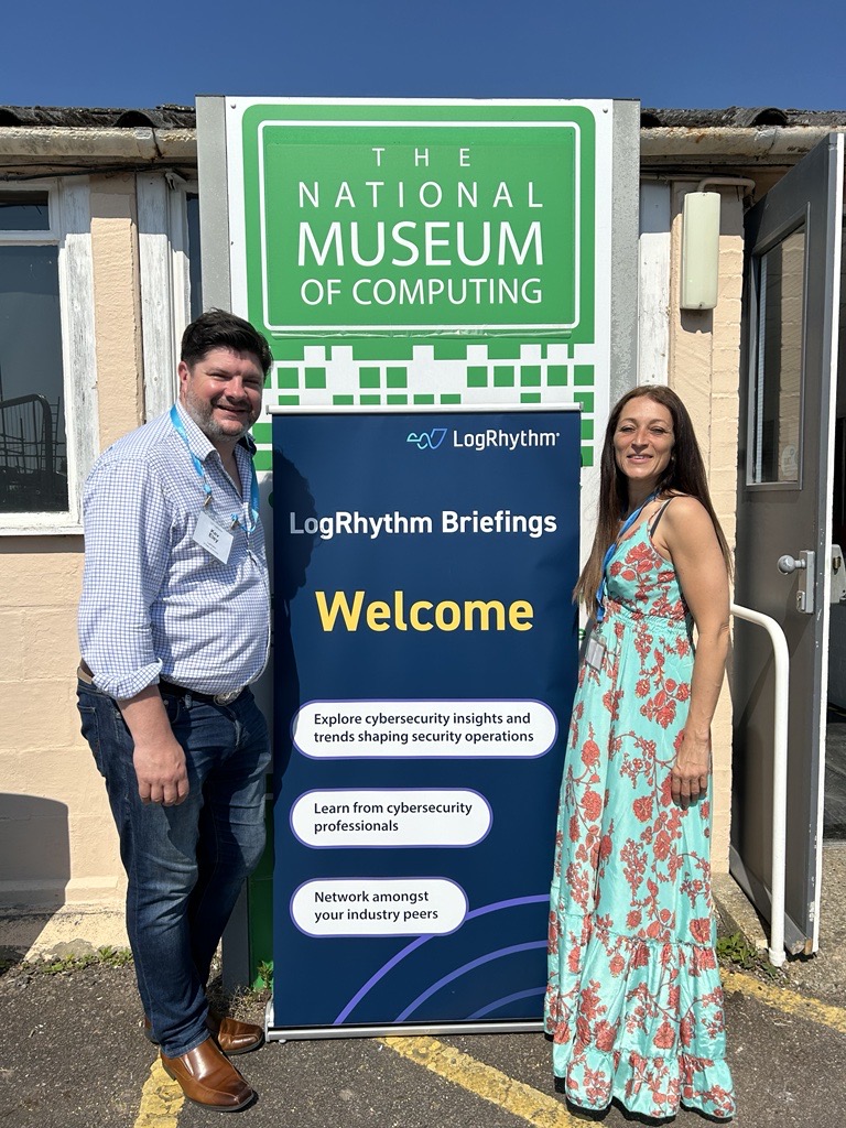 Kev Eley, VP UKI & Europe at LogRhythm and Jacqui Garrad at The National Museum of Computing - picture contributed