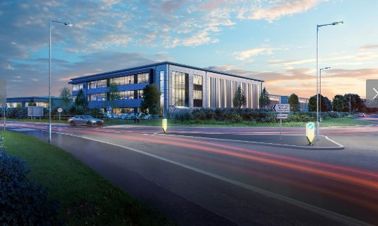CGI of Phase 4 for Catalyst Bicester at dusk - picture contributed